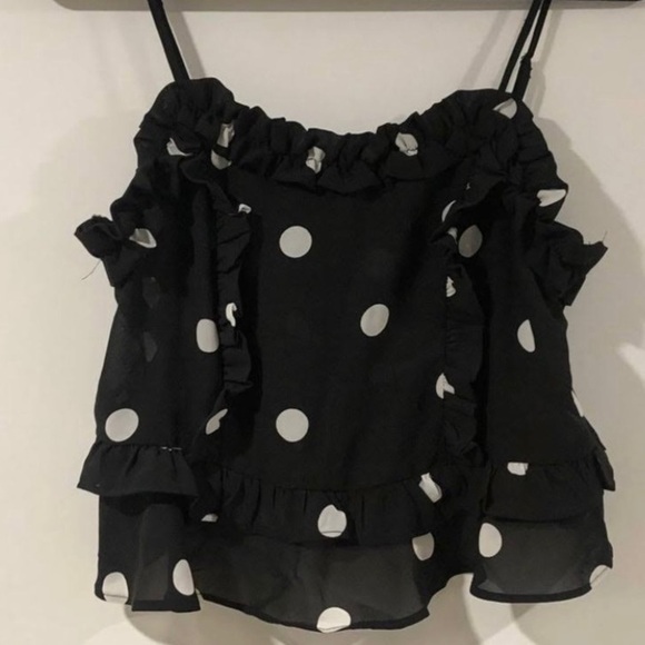 Romeo & Juliet Polka Dot Ruffle Cami Y2K - Picture 3 of 4